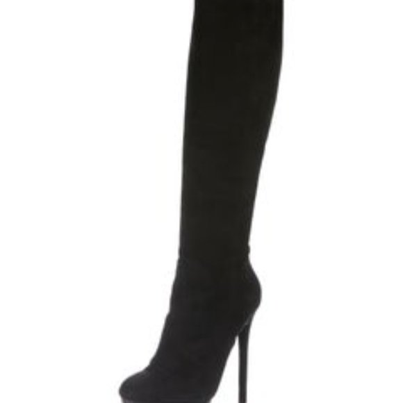 BRIAN ATWOOD Suede Platform Knee-High Boots Size: 8 - Picture 2 of 7